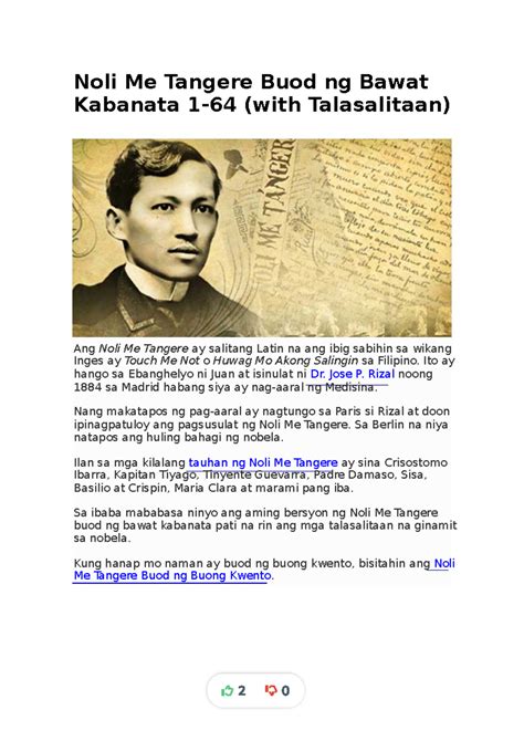 buod noli me tangere|Noli Me Tangere (Mailkling Buod sa Wikang Tagalog).